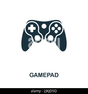 Gamepad-Symbol. Monochrom einfache Linie Spiel Element Symbol für Vorlagen, Web-Design und Infografiken Stock Vektor