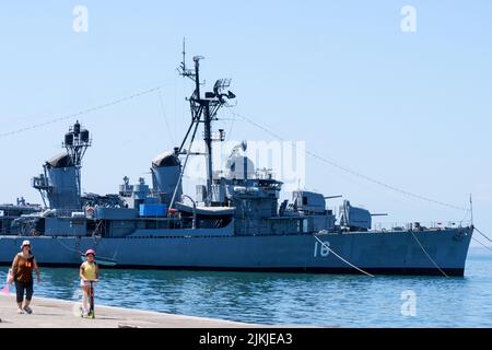 Zerstörer HNS Velos, griechische Marine, Thessaloniki, Mazedonien, Nordostgriechenland Stockfoto