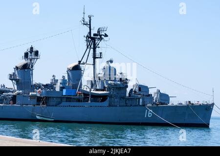 Zerstörer HNS Velos, griechische Marine, Thessaloniki, Mazedonien, Nordostgriechenland Stockfoto