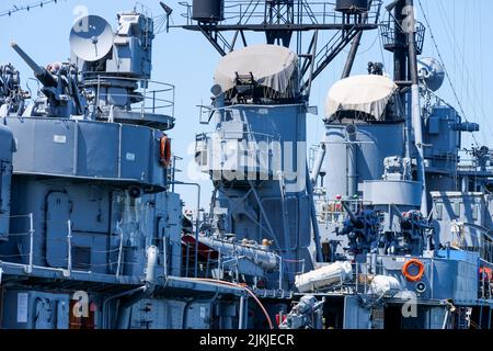 Zerstörer HNS Velos, griechische Marine, Thessaloniki, Mazedonien, Nordostgriechenland Stockfoto