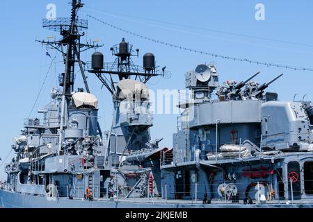 Zerstörer HNS Velos, griechische Marine, Thessaloniki, Mazedonien, Nordostgriechenland Stockfoto