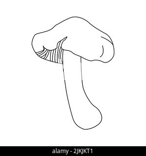 Symbol Pilz mit gefüllten Linienstil isoliert Zeichen Symbol Vektor Illustration Stock Vektor