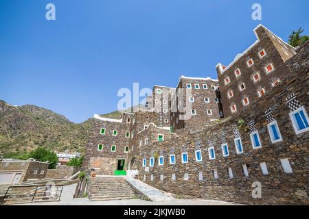 Der Blick auf das Rijal Alma Museum. Das Heimatmuseum in Rojal, Saudi-Arabien. Stockfoto