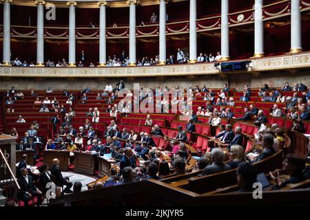 Paris, Frankreich. 02. Aug, 2022. Fragestunde an die Regierung bei der Nationalversammlung in Paris am 2. August 2022. Foto von Raphael Lafargue/ABACAPRESS.COM Quelle: Abaca Press/Alamy Live News Stockfoto