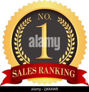 Nr. 1 Medaille Symbol Abbildung | Umsatz Ranking Stock Vektor