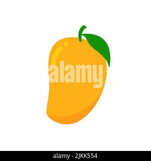 Mango tropische süße Sommerfrucht. Flache Vektorgrafik. Stock Vektor
