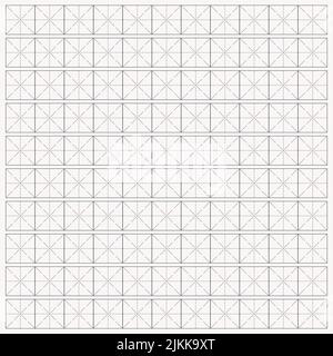 Arbeitsmappe zum Schreiben von Hieroglyphen. Liniertes Papier zum Drucken. Geometrisches Muster für die Schule. Realistisches liniertes Papier. Simulator zum Schreiben von Chinesisch Stock Vektor