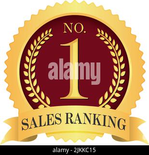 Nr. 1 Medaille Symbol Abbildung | Umsatz Ranking Stock Vektor