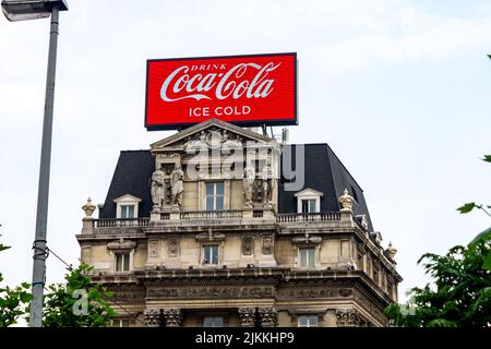 Das historische flämische Gebäude mit Coca-Cola-Ausstellung in der Innenstadt von Brüssel, Belgien, Europa Stockfoto