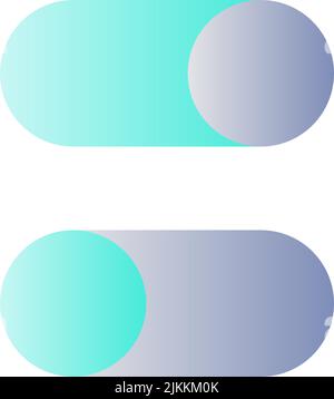 Ein- und Ausschalten der Tasten Symbol für flache Verlaufsfarbe auf der benutzeroberfläche Stock Vektor