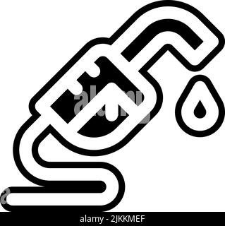 Symbol „Auftanken“, schwarze Vektorgrafik. Stock Vektor