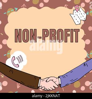 Schreiben mit Text Non Profit. Konzept, das bedeutet, Produkte oder Dienstleistungen anzubieten, ohne dafür einen leeren Rahmen zurückzuzahlen, der mit verziert ist Stockfoto