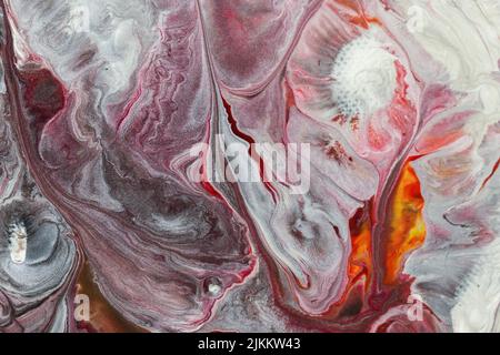 Die abstrakte Malerei mit Acryl mit Fluid Pour Stockfoto