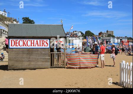 Schöner Viking Bay Strand in Broadstairs auf der Isle of Thanet, in Kent, Großbritannien Stockfoto