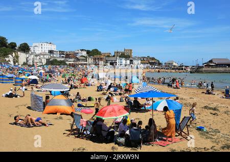 Schöner Viking Bay Strand in Broadstairs auf der Isle of Thanet, in Kent, Großbritannien Stockfoto