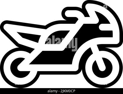 Motorrad Symbol schwarz Vektor Illustration. Stock Vektor