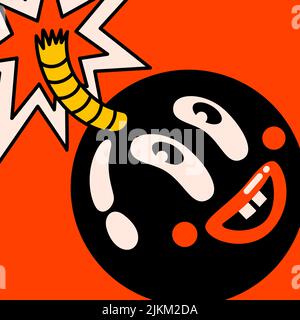 Cartoon Vektor lustig niedlich Comic-Figuren, niedlich Bombe. Stock Vektor