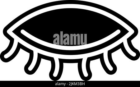 Wimpern Symbol schwarze Vektorgrafik. Stock Vektor