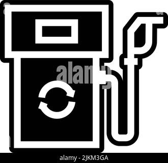 Symbol für die Tankstelle, schwarze Vektorgrafik. Stock Vektor