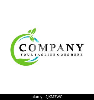 Logo-Design-Inspiration für Rasenpflege-Service Stock Vektor