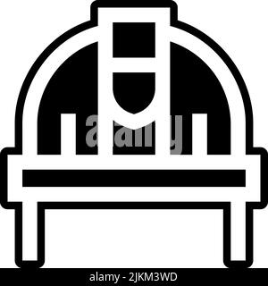 feuerwehrmann Helm Symbol schwarz Vektor-Illustration. Stock Vektor
