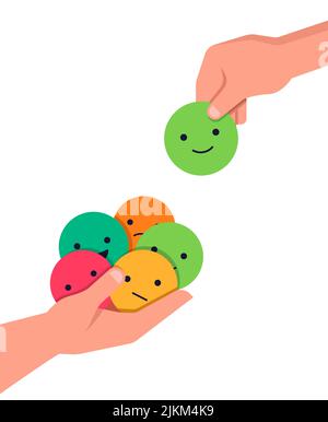 Personen, die Bewertungen und Feedback geben. Kundenauswahl und Mitarbeiterfeedback. Bewertung Sterne Feedback einstufen. Unterstützung der Geschäftszufriedenheit. Stock Vektor
