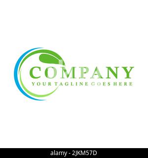 Logo-Design-Inspiration für Rasenpflege-Service Stock Vektor