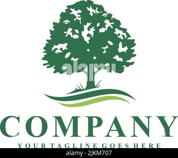 Logo-Design-Inspiration für Rasenpflege-Service Stock Vektor