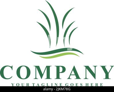 Logo-Design-Inspiration für Rasenpflege-Service Stock Vektor