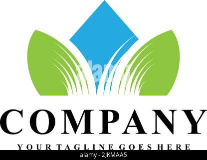 Logo-Design-Inspiration für Rasenpflege-Service Stock Vektor
