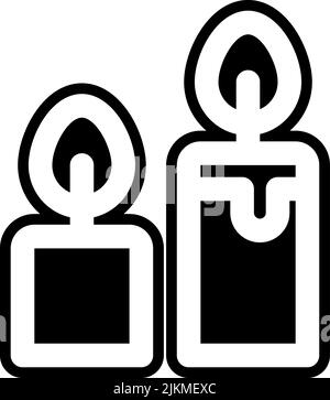 Kerze Symbol schwarz Vektor-Illustration. Stock Vektor