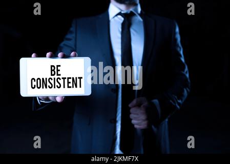 Textüberschriften sind konsistent. Business Approach Uniform dauerhaft fest unveränderlich auch unveränderlich Beziehung Illustration mit man Typing New Stockfoto