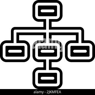 Hierarchiensymbol, schwarze Vektorgrafik. Stock Vektor