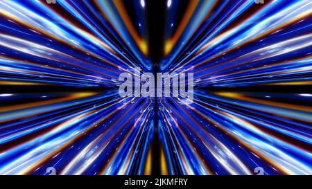 Eine Illustration des Hyperraums aus dem jahr 3D vorwiegend in Neonblau Stockfoto