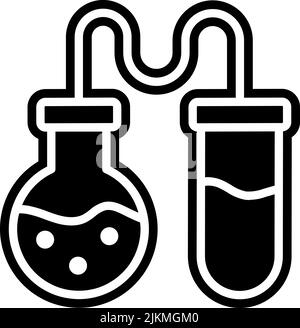 Experiment Symbol schwarze Vektorgrafik. Stock Vektor