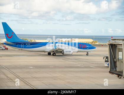 23. Februar 2022 das TUI-Flugzeug ist startbereit Stockfoto
