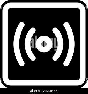 Signalsymbol, schwarze Vektorgrafik. Stock Vektor