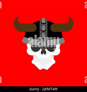 Viking Skull isoliert. Barbarischer Schädel Zeichen. Berserker Skelettkopf-Symbol Stock Vektor