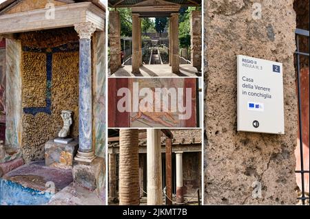 Pompeji, Kampanien, Italien, Neapel, das schöne Haus der Venus in der Muschel Stockfoto