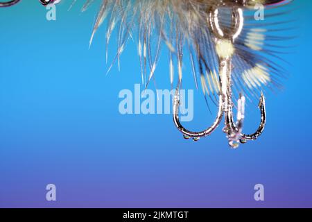 Die selbstgebundenen Angeln lockt, fliegt für Fliegenfischen Studio Stockfoto