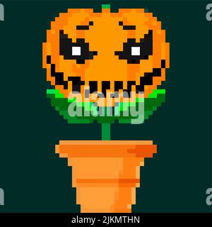 Jack olantern Halloween Blume. Haben Sie ein unheimlich Halloween nicht verstehen, was passiert Stock Vektor