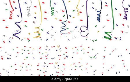 Das bunte Konfetti auf weißem Hintergrund Stock Vektor