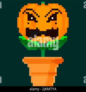 Jack olantern Halloween Blume. Haben Sie eine unheimliche Halloween wütend Stock Vektor