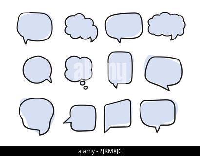 Eine Reihe von Sprechblasen isoliert auf weißem Hintergrund Stock Vektor