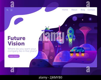 Webbanner Für Den Zukunftsvision-Raum Mit Gradient-Themen Stock Vektor