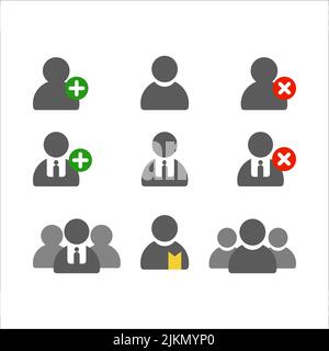 Benutzersymbolgruppe. Konturvektor des Symbols "Personen" Stock Vektor