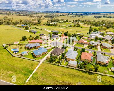 Eine Luftaufnahme der Stadt Inverell in New South Wales, Australien Stockfoto