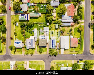 Eine Luftaufnahme der Stadt Inverell in New South Wales, Australien Stockfoto