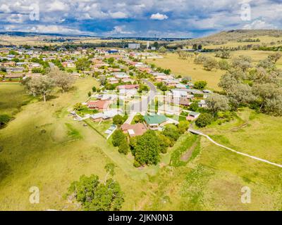 Eine Luftaufnahme der Stadt Inverell in New South Wales, Australien Stockfoto