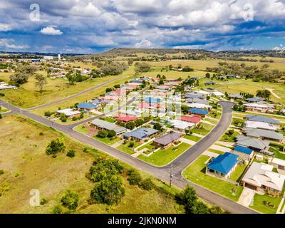 Eine Luftaufnahme der Stadt Inverell in New South Wales, Australien Stockfoto